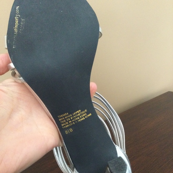 Gallery Sparkly Silver Strappy Stilettos - Picture 10 of 14